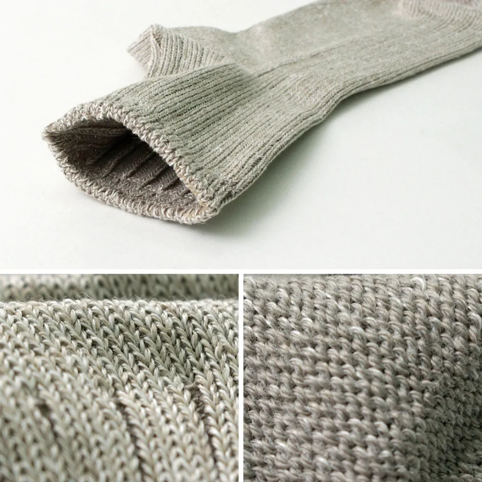 Socks^ROTOTO / R1462 Short linen cotton ribbed socks