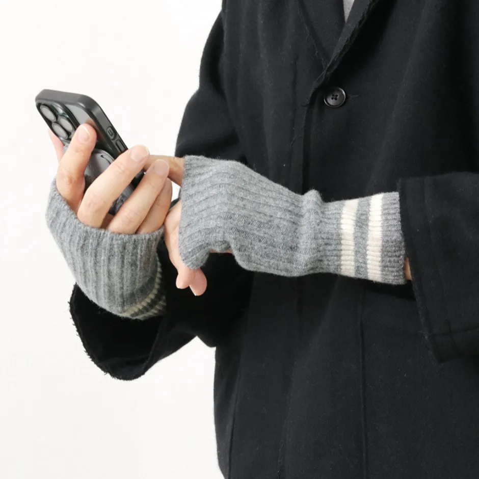 Gloves^ROTOTO / Striped Seamless Hand Warmer Merino Lamb Wool