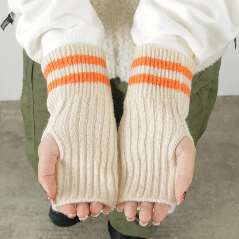 Gloves^ROTOTO / Striped Seamless Hand Warmer Merino Lamb Wool