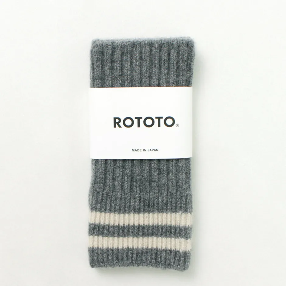 Gloves^ROTOTO / Striped Seamless Hand Warmer Merino Lamb Wool