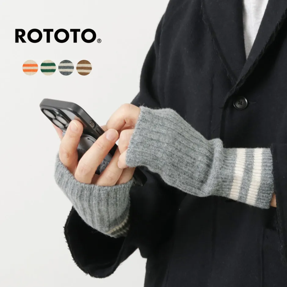 Gloves^ROTOTO / Striped Seamless Hand Warmer Merino Lamb Wool