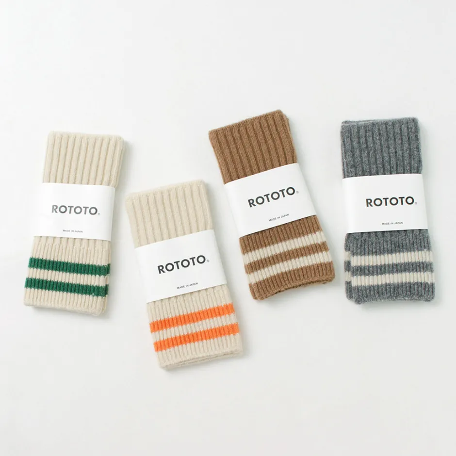 Gloves^ROTOTO / Striped Seamless Hand Warmer Merino Lamb Wool