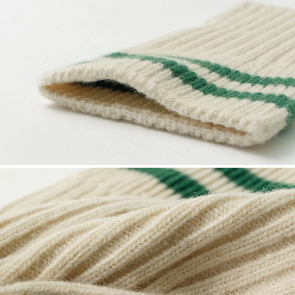 Gloves^ROTOTO / Striped Seamless Hand Warmer Merino Lamb Wool