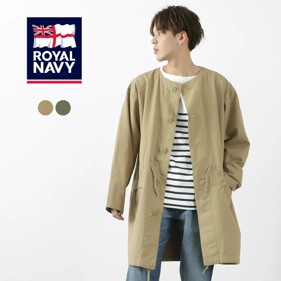 Coats^ROYAL NAVY / Snow camo collarless overcoat