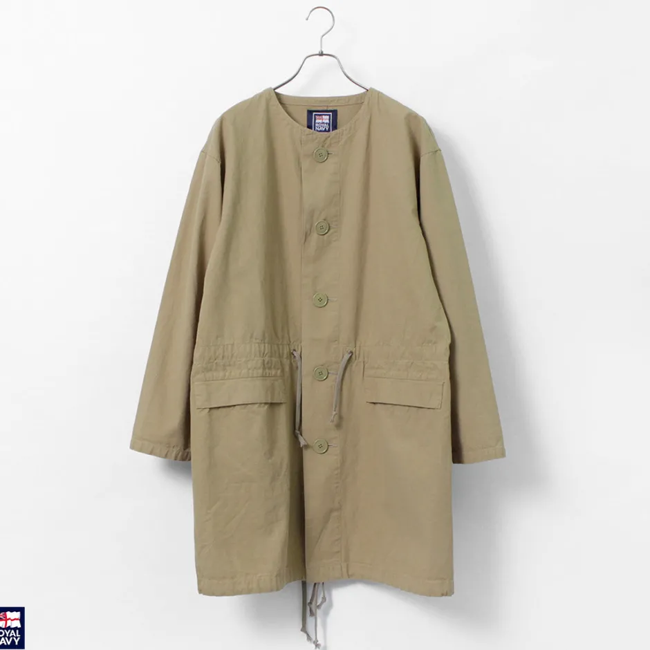 Coats^ROYAL NAVY / Snow camo collarless overcoat
