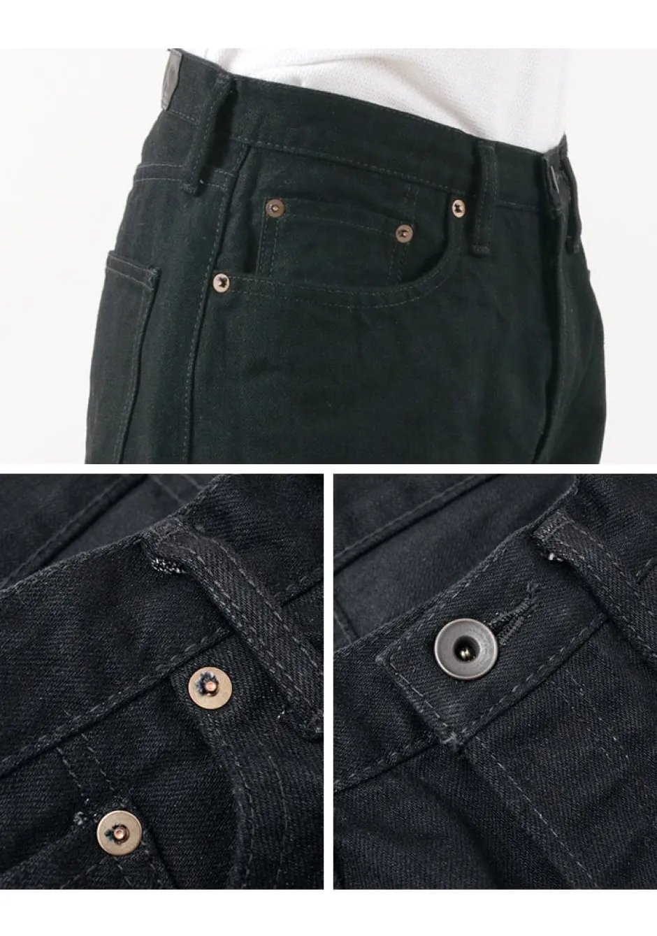 Jeans^SANCA / denim tapered 5P trousers black
