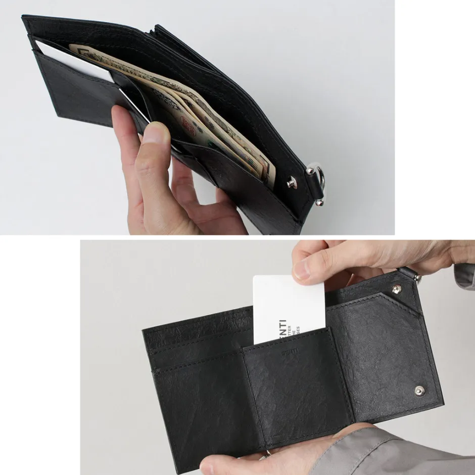 Wallets^SENTI / Dyneema Leather Trifold Slim Wallet black