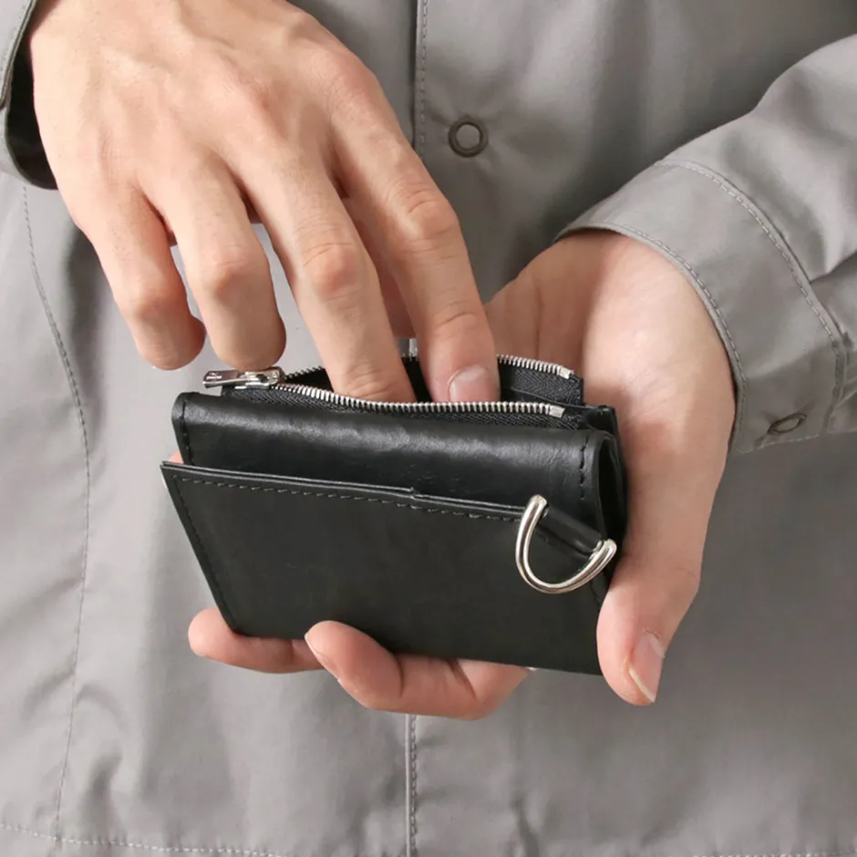 Wallets^SENTI / Dyneema Leather Trifold Slim Wallet black