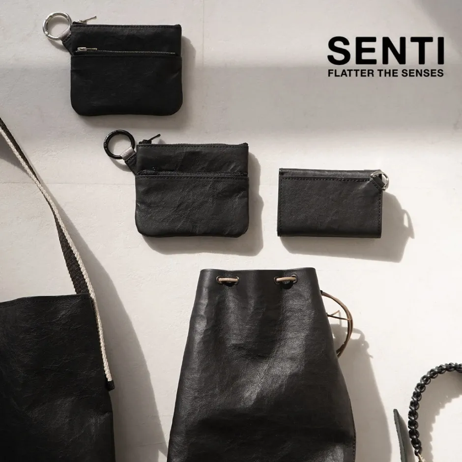 Wallets^SENTI / Dyneema Leather Trifold Slim Wallet black