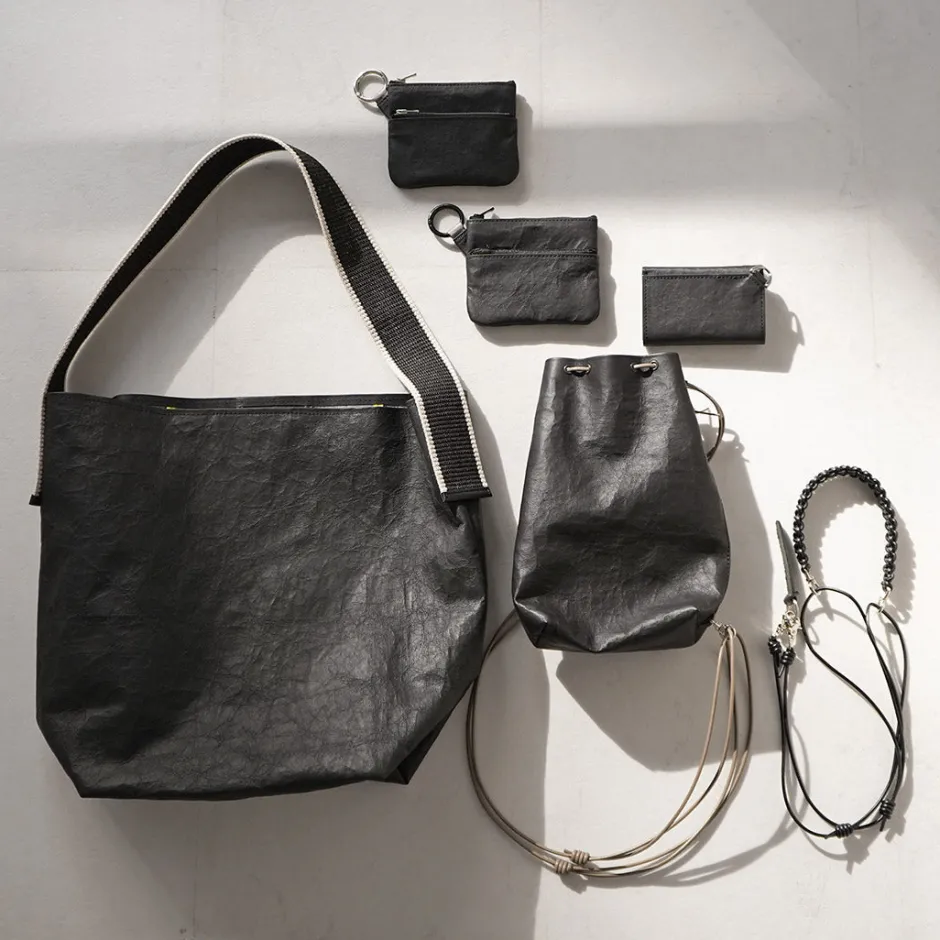 Wallets^SENTI / Dyneema Leather Trifold Slim Wallet black