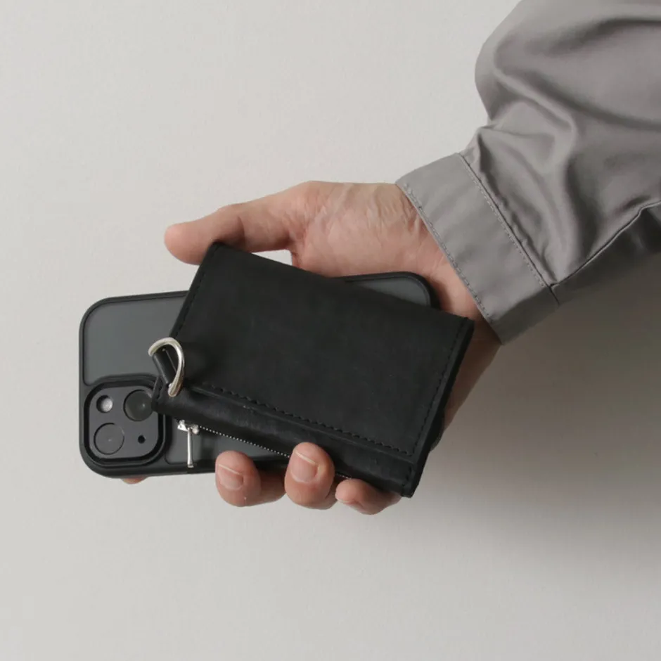 Wallets^SENTI / Dyneema Leather Trifold Slim Wallet black