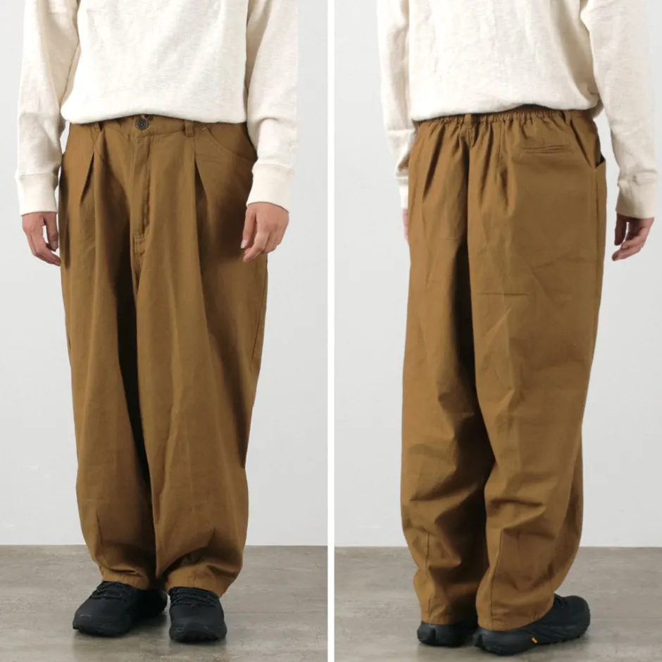Trousers^SLOW HANDS / Back Satin Poofy Tuck Pants
