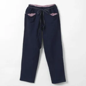 Trousers^SLOW HANDS / Denim Stretch Pile Wandering Pants navy