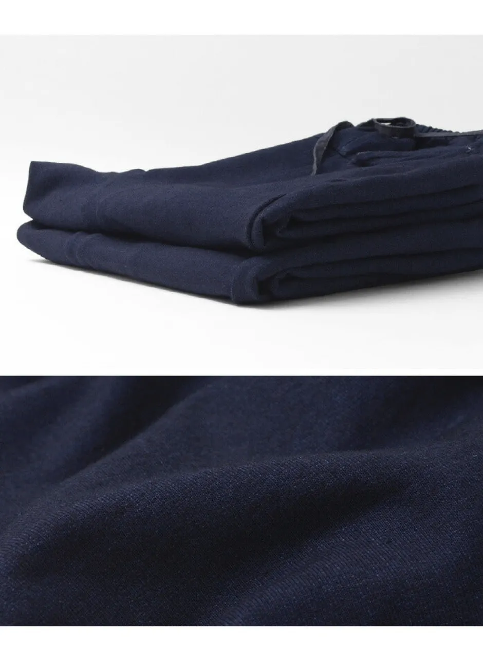 Trousers^SLOW HANDS / Denim Stretch Pile Wandering Pants navy