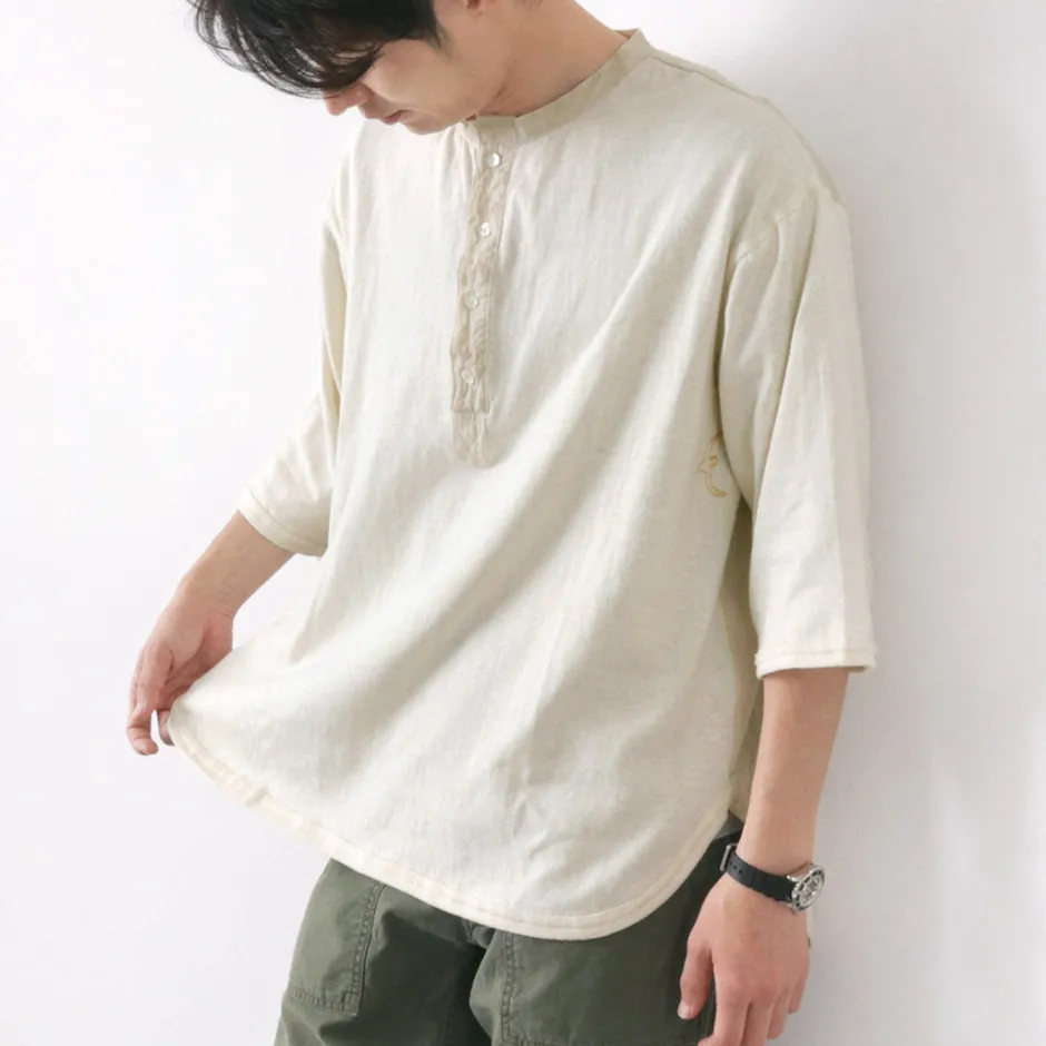T-Shirts^SLOW HANDS / Henry Neck Combi T-Shirt
