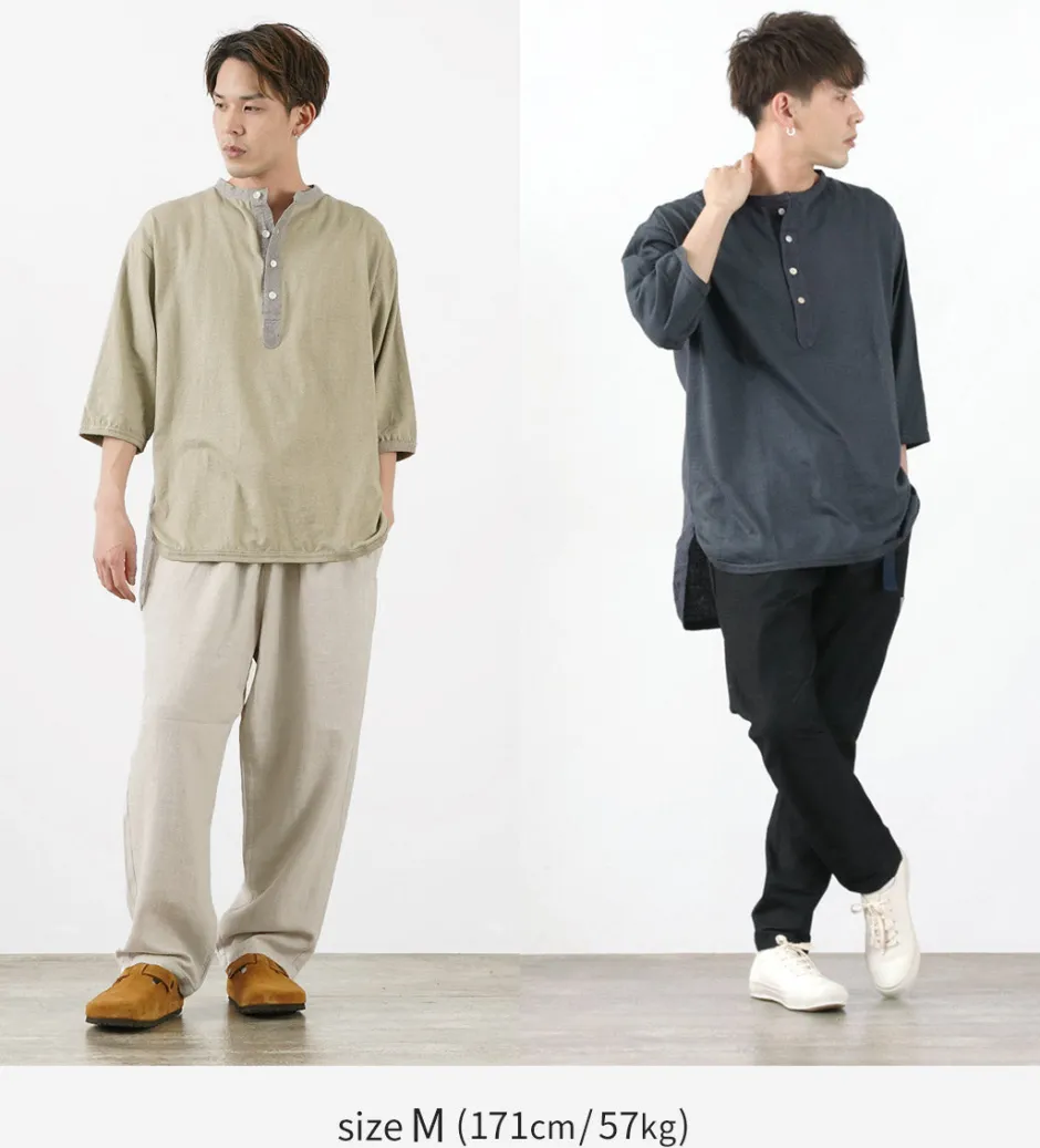 T-Shirts^SLOW HANDS / Henry Neck Combi T-Shirt