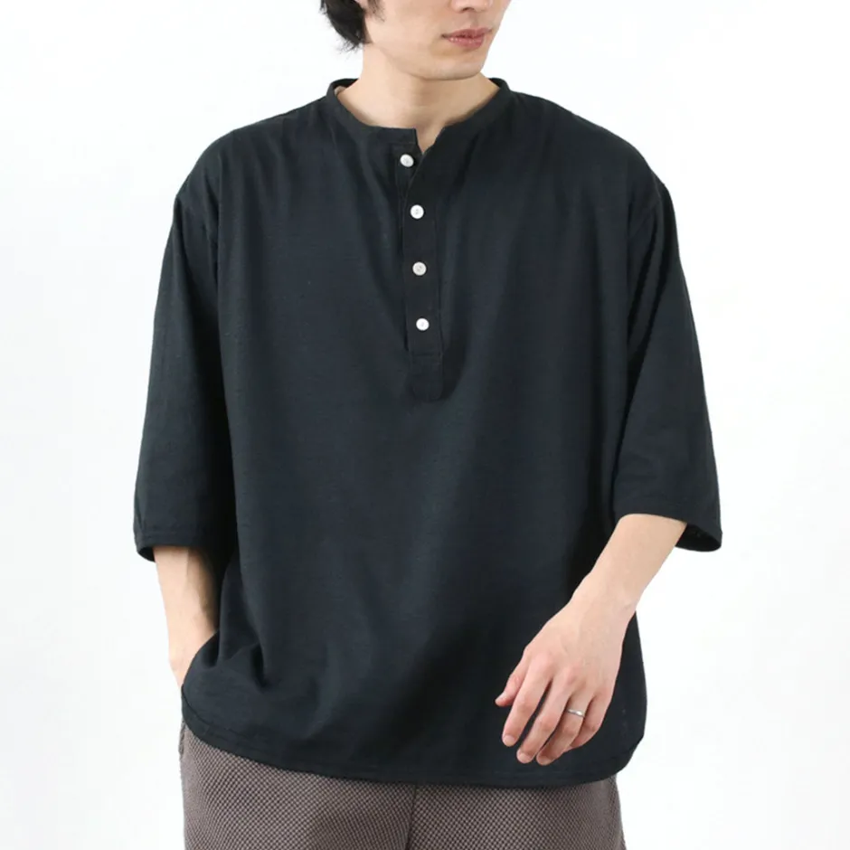 T-Shirts^SLOW HANDS / Henry Neck Combi T-Shirt