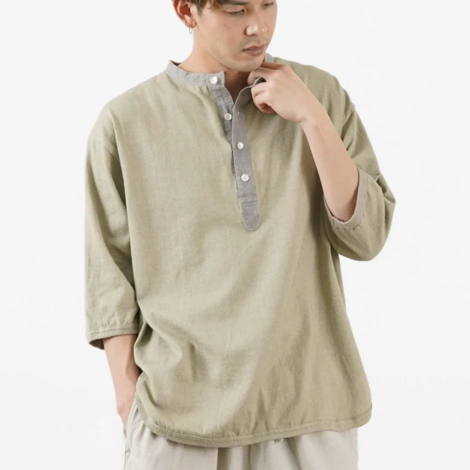T-Shirts^SLOW HANDS / Henry Neck Combi T-Shirt