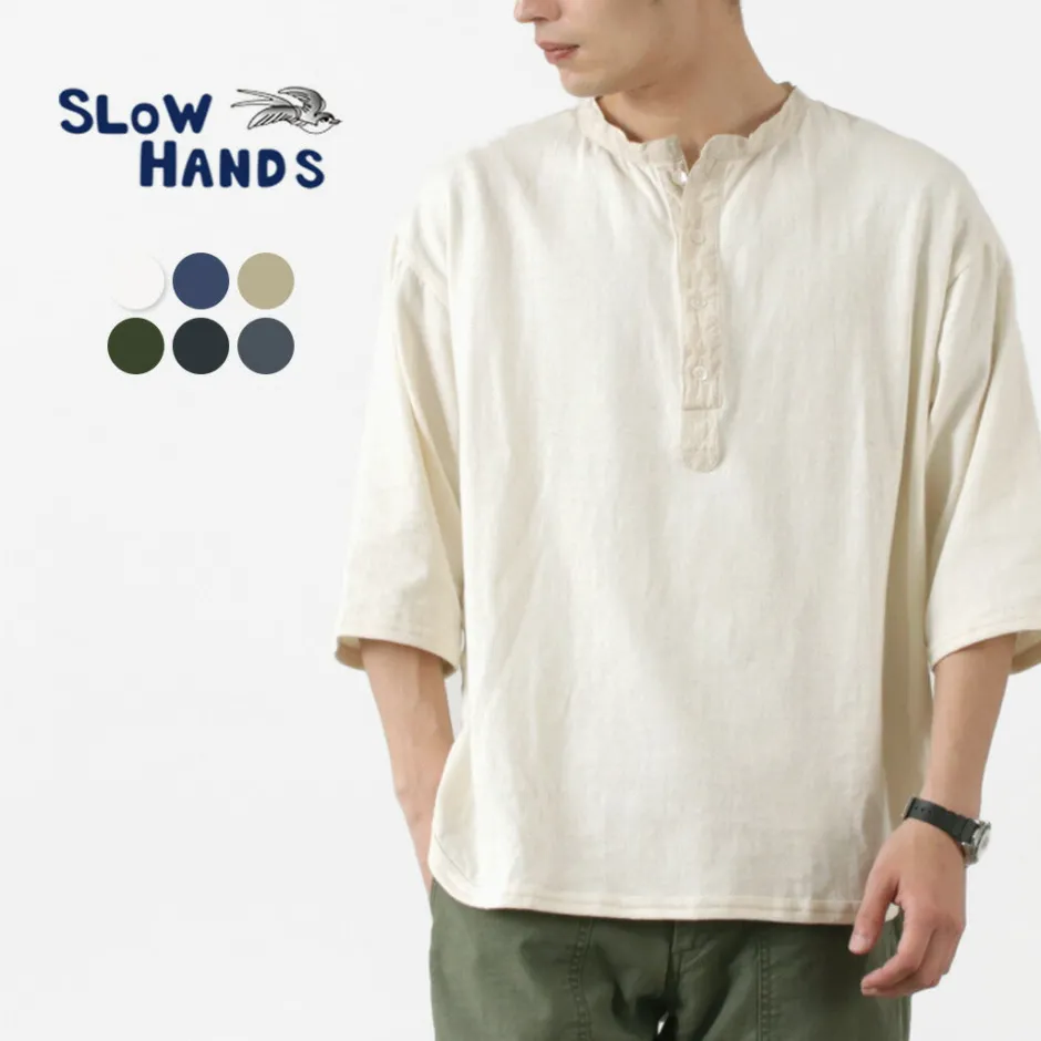 T-Shirts^SLOW HANDS / Henry Neck Combi T-Shirt