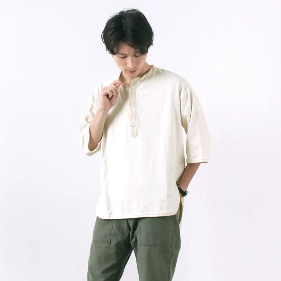 T-Shirts^SLOW HANDS / Henry Neck Combi T-Shirt
