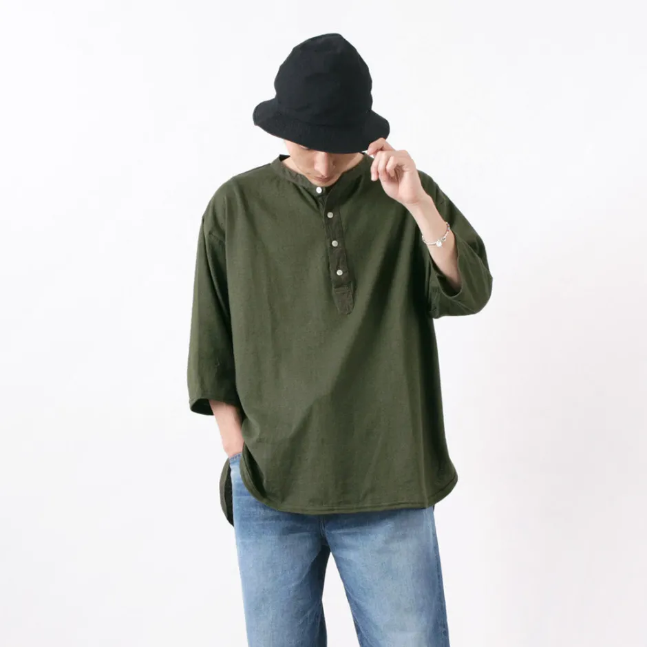 T-Shirts^SLOW HANDS / Henry Neck Combi T-Shirt