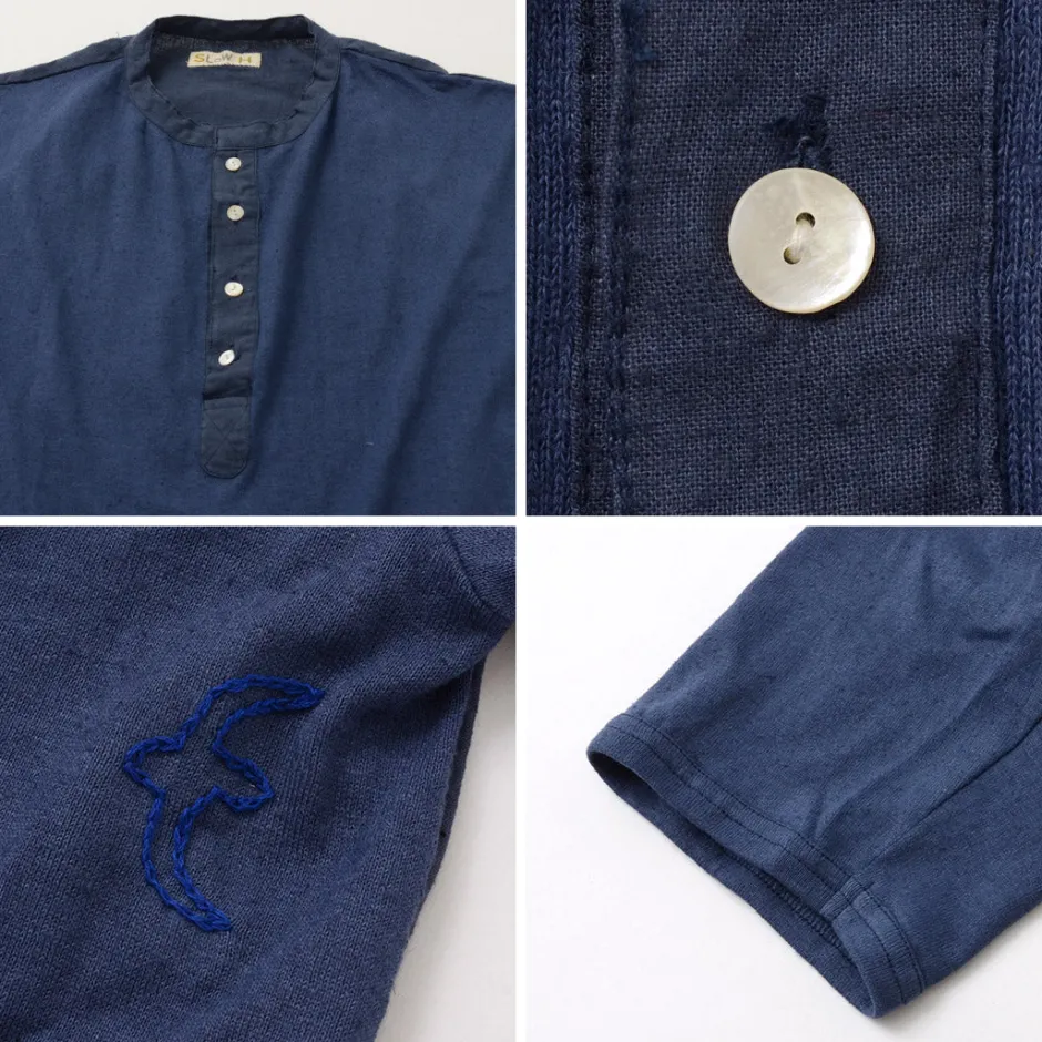 T-Shirts^SLOW HANDS / Henry Neck Combi T-Shirt