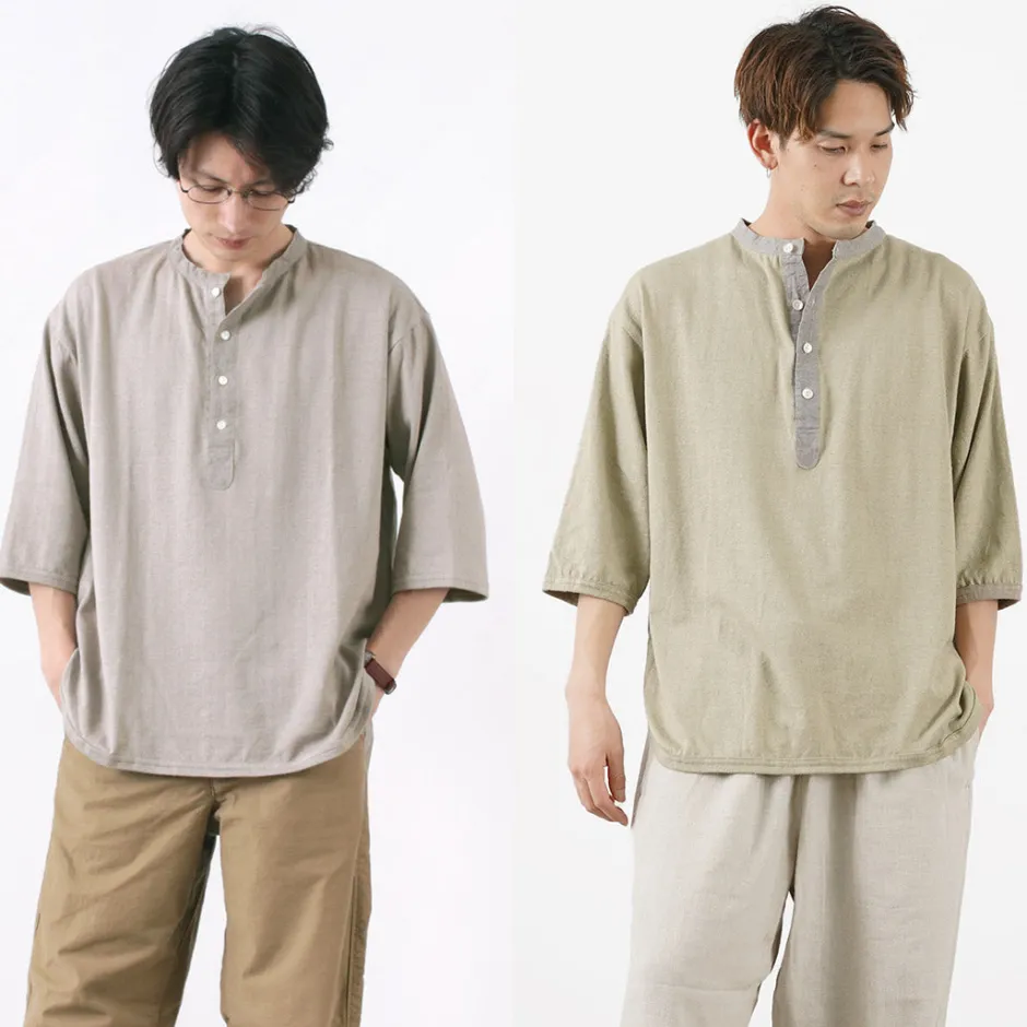 T-Shirts^SLOW HANDS / Henry Neck Combi T-Shirt