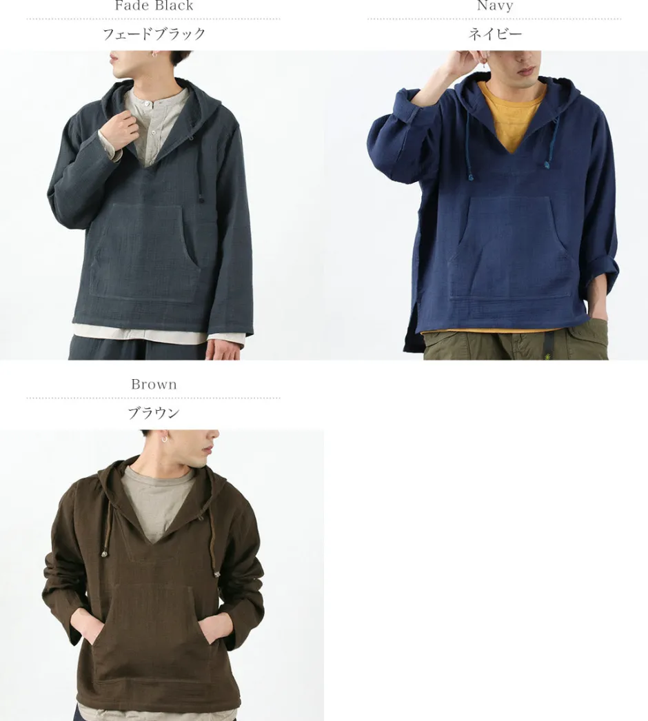 Sweatshirts^SLOW HANDS / Triple gauze Mexican parka