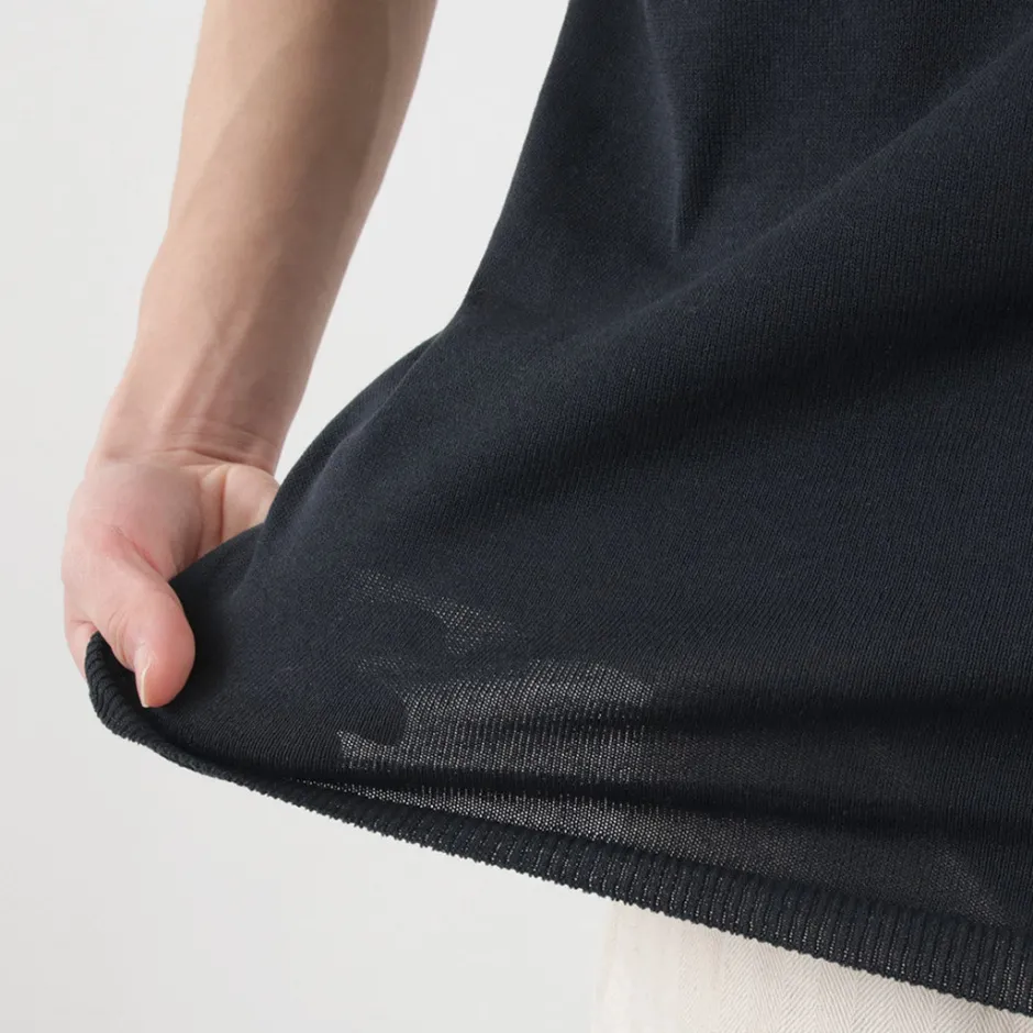 T-Shirts^SOGLIA / Cotton Fitted Seamless Henry Neck Knit Tee