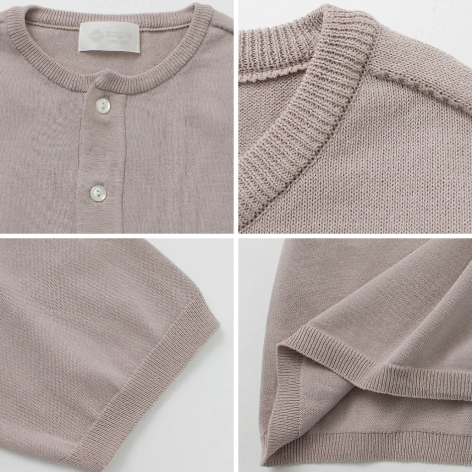 T-Shirts^SOGLIA / Cotton Fitted Seamless Henry Neck Knit Tee