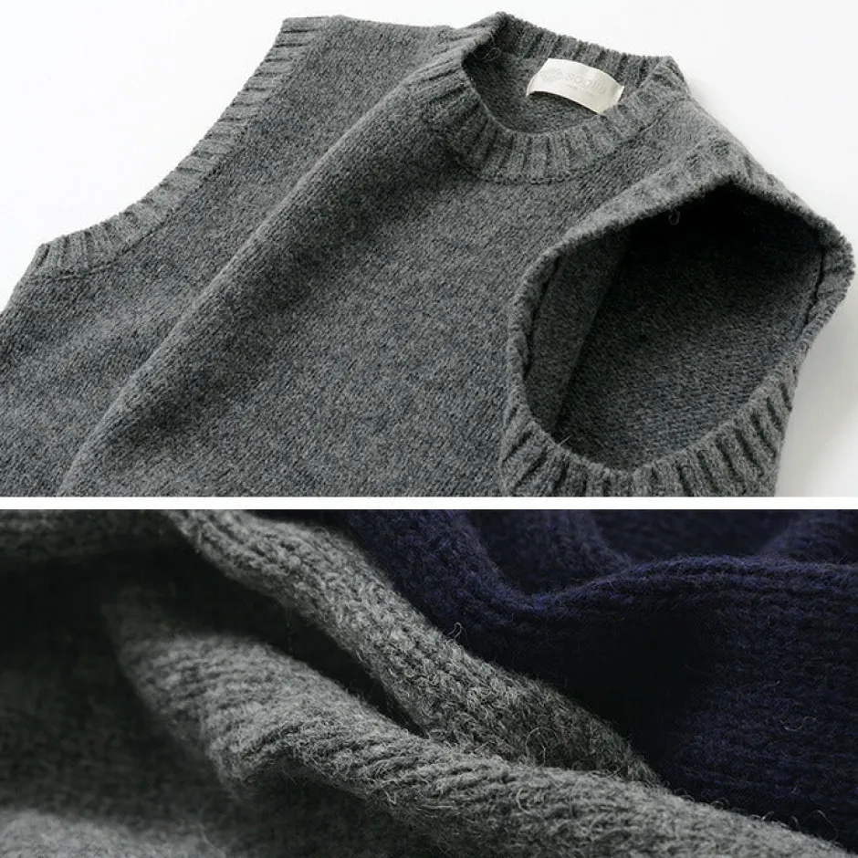 Knits^SOGLIA / LANDNOAH British Wool Crew Neck Knitted Vest