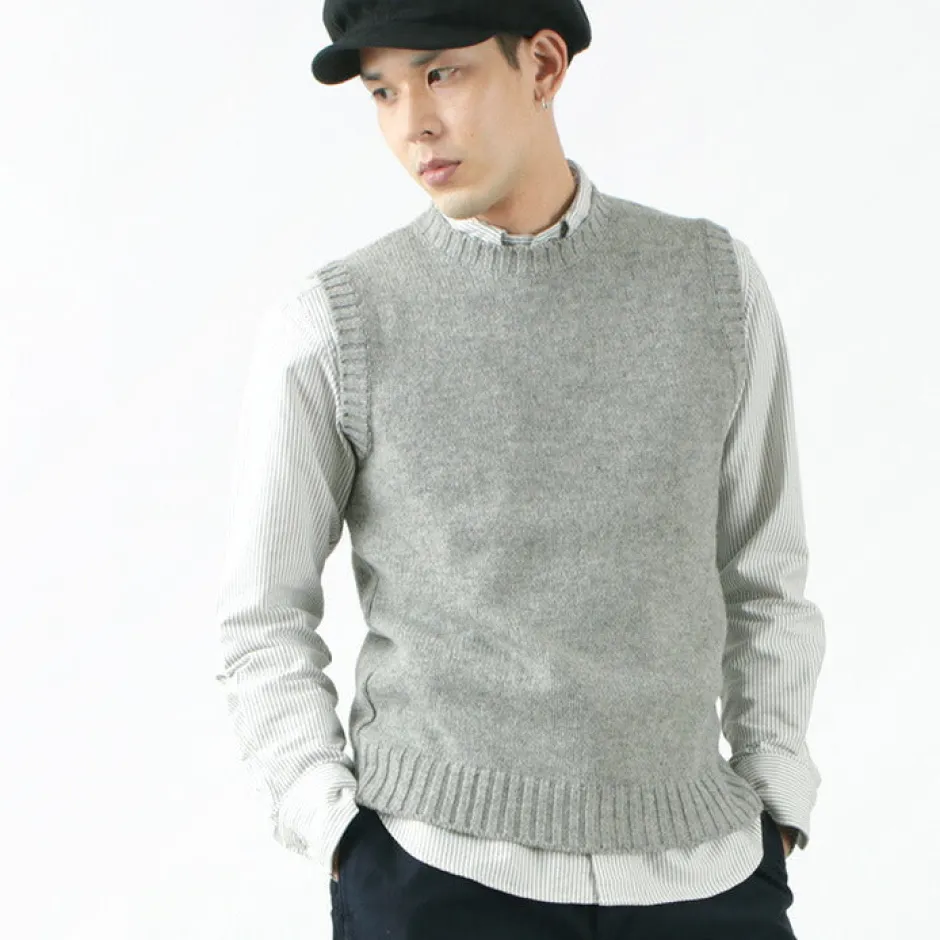 Knits^SOGLIA / LANDNOAH British Wool Crew Neck Knitted Vest