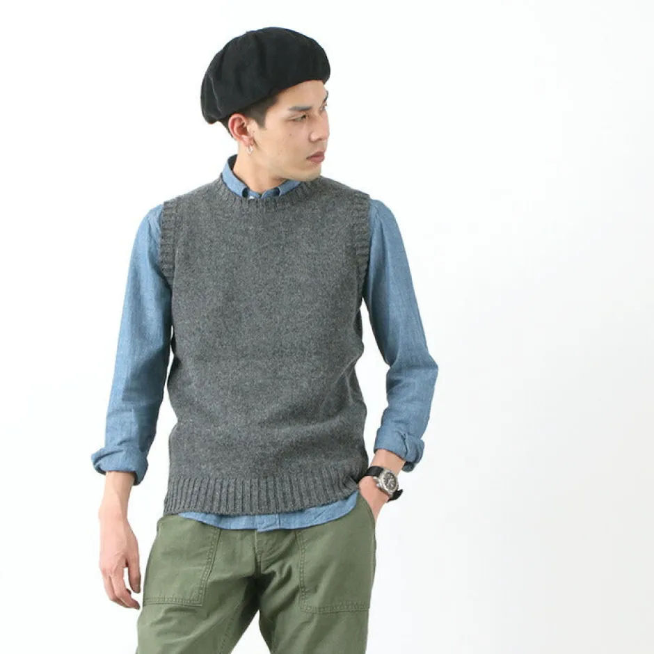 Knits^SOGLIA / LANDNOAH British Wool Crew Neck Knitted Vest
