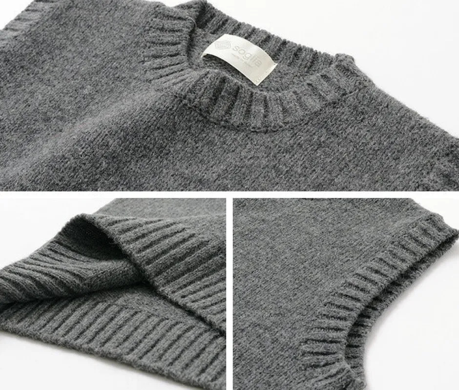 Knits^SOGLIA / LANDNOAH British Wool Crew Neck Knitted Vest