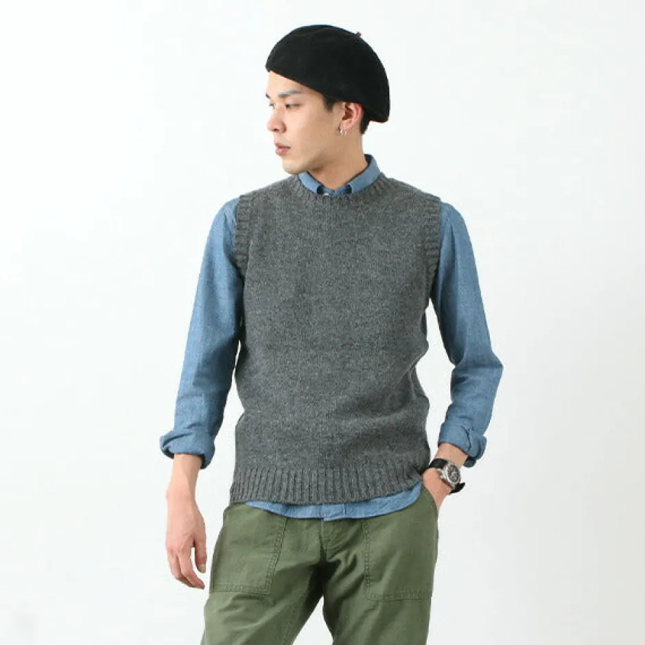 Knits^SOGLIA / LANDNOAH British Wool Crew Neck Knitted Vest