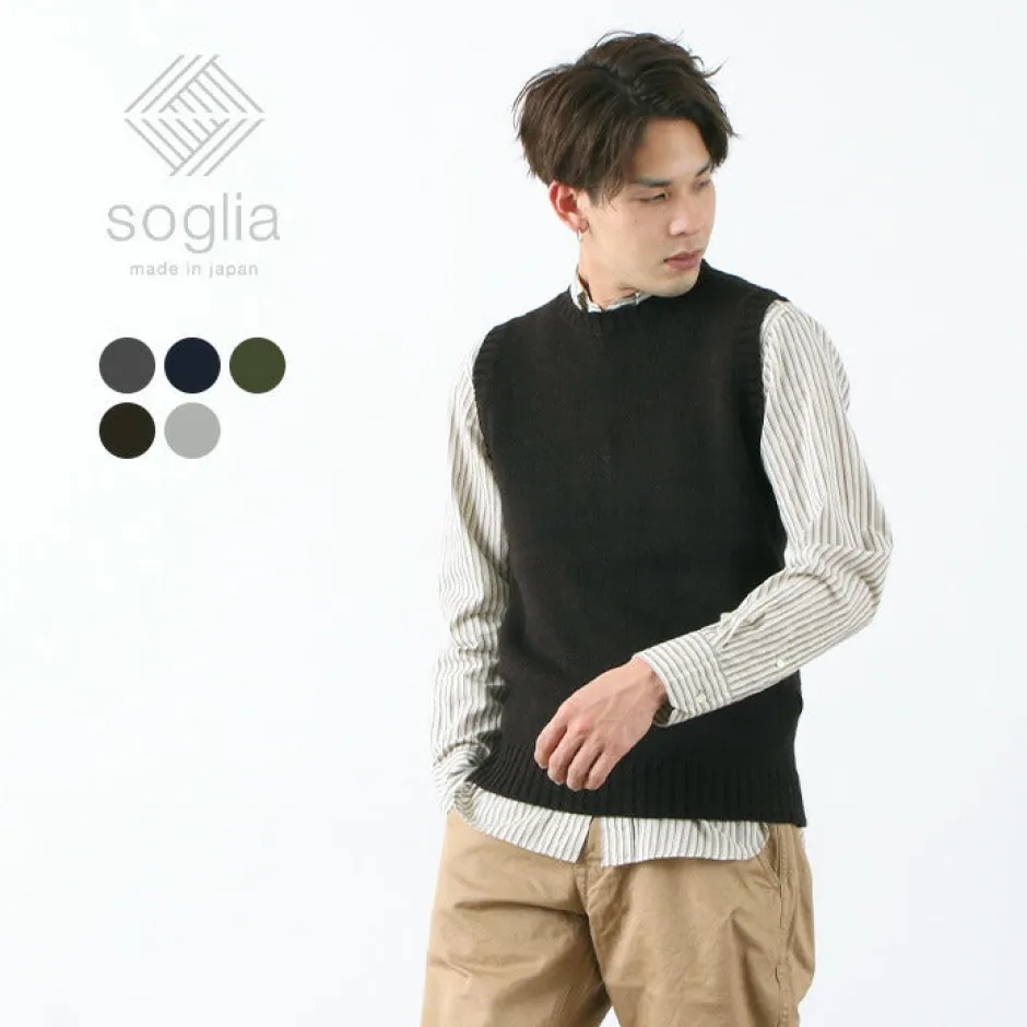 Knits^SOGLIA / LANDNOAH British Wool Crew Neck Knitted Vest