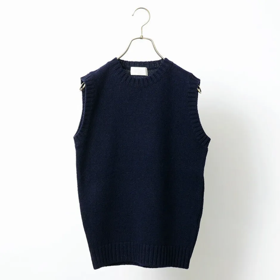 Knits^SOGLIA / LANDNOAH British Wool Crew Neck Knitted Vest