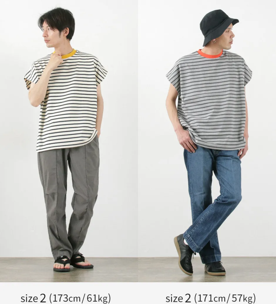 T-Shirts^SOGLIA / Open End French Sleeve T-Shirt Striped