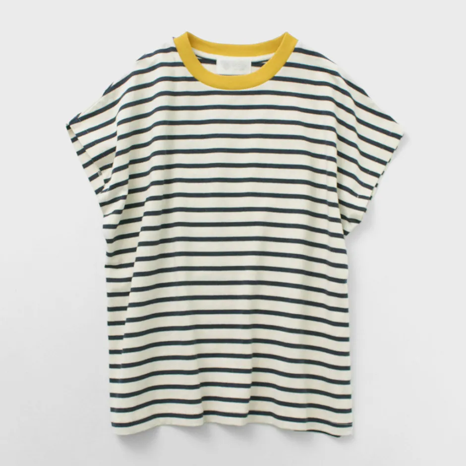 T-Shirts^SOGLIA / Open End French Sleeve T-Shirt Striped
