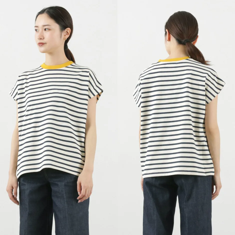 T-Shirts^SOGLIA / Open End French Sleeve T-Shirt Striped