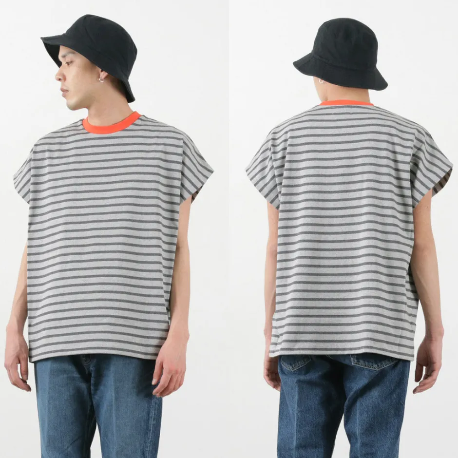 T-Shirts^SOGLIA / Open End French Sleeve T-Shirt Striped