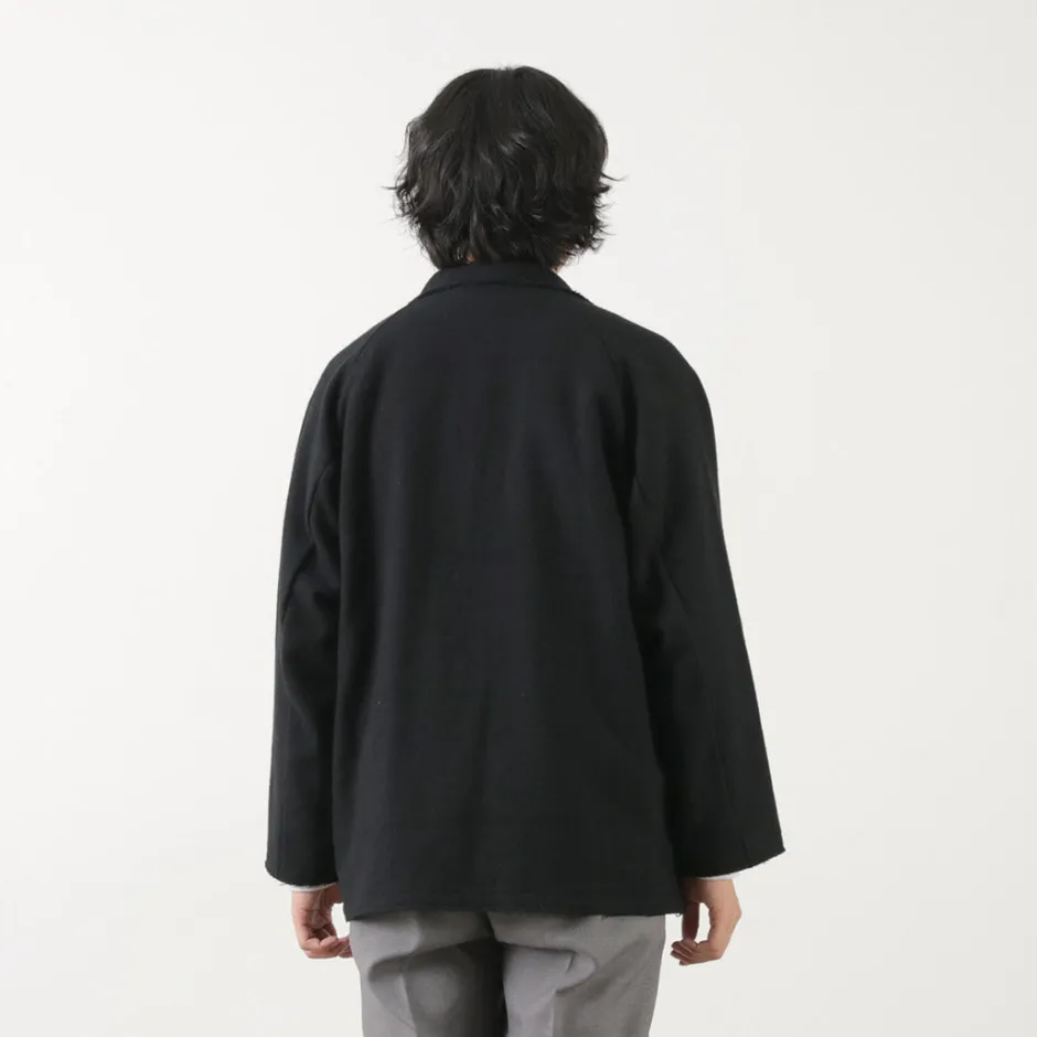 Jackets^SUNNY SPORTS / Cut-off Notch Collar 2 Button Jacket black