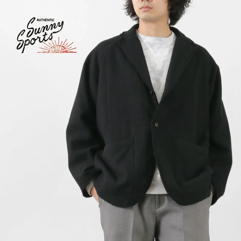 Jackets^SUNNY SPORTS / Cut-off Notch Collar 2 Button Jacket black