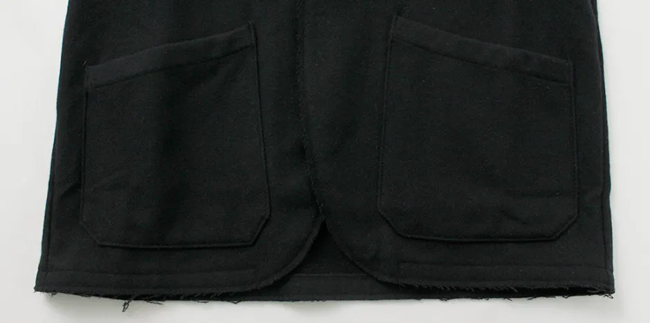 Jackets^SUNNY SPORTS / Cut-off Notch Collar 2 Button Jacket black