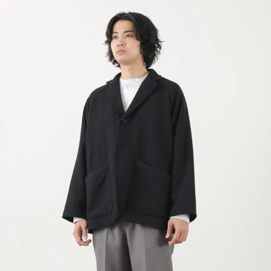 Jackets^SUNNY SPORTS / Cut-off Notch Collar 2 Button Jacket black
