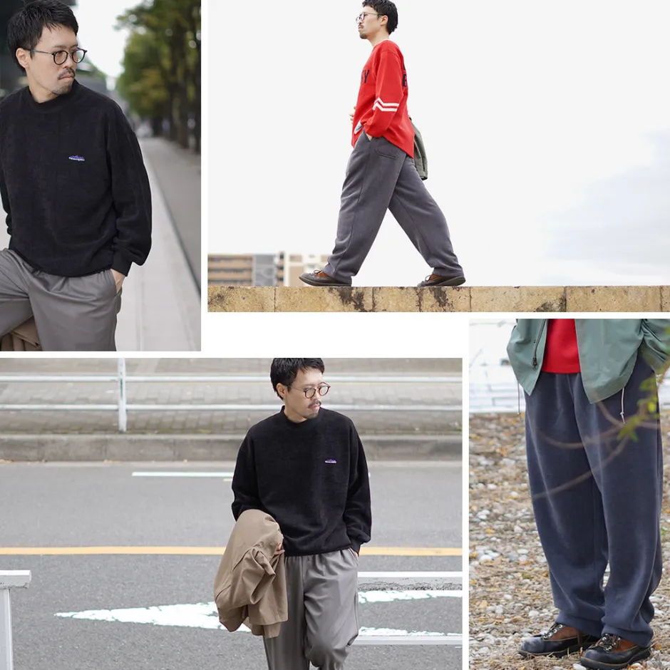 Trousers | Sweatshirts^THOUSAND MILE / Knit Fleece Mock & Long Pants Setup