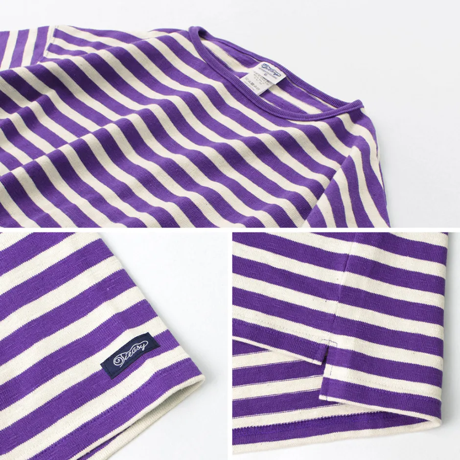 T-Shirts^TIEASY / HDCS Big stripe boat-neck T-shirt