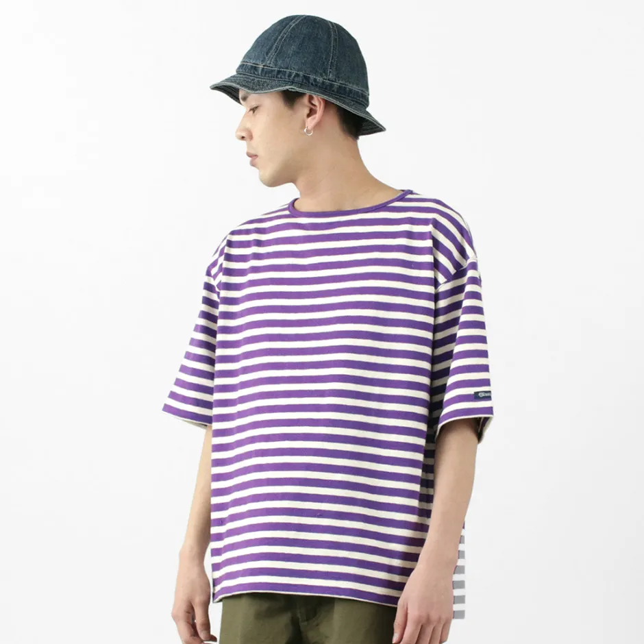 T-Shirts^TIEASY / HDCS Big stripe boat-neck T-shirt