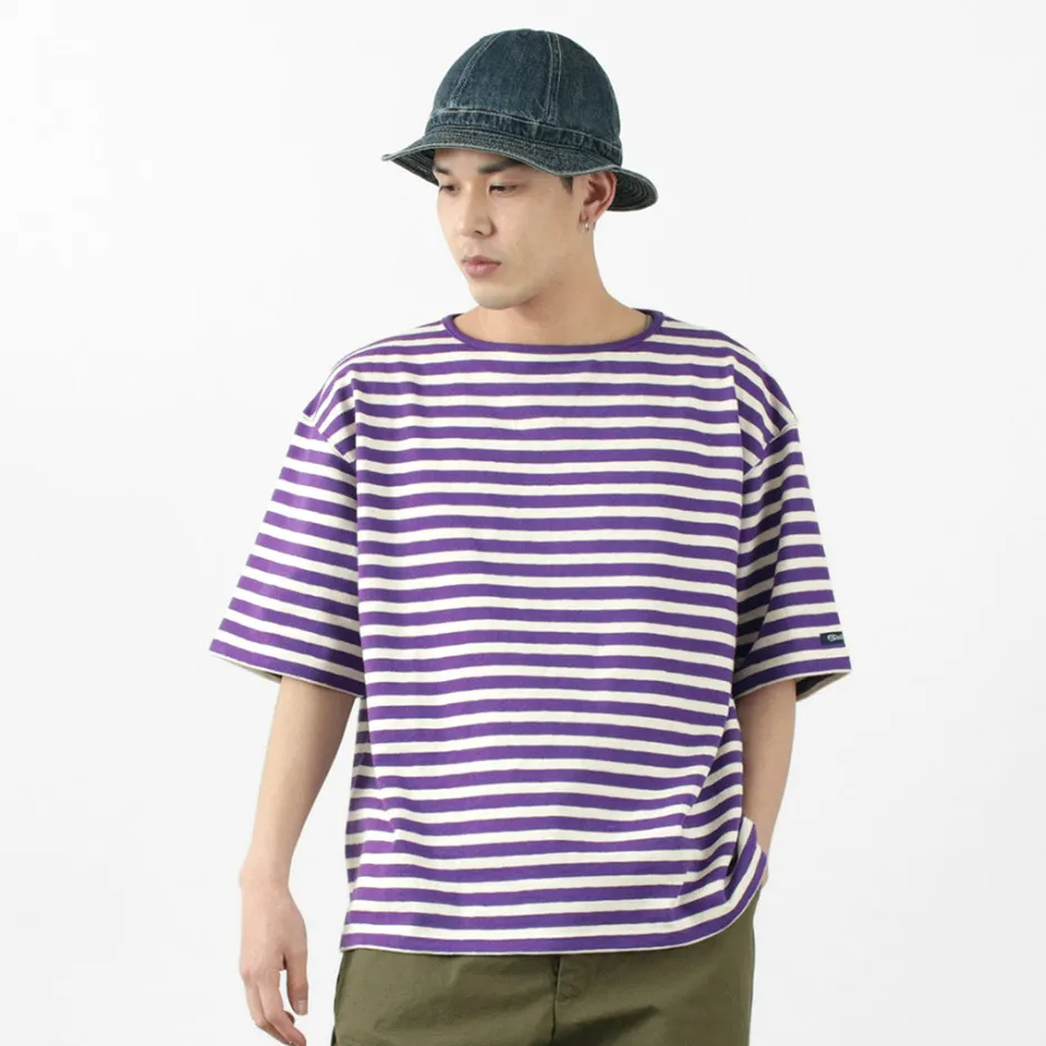 T-Shirts^TIEASY / HDCS Big stripe boat-neck T-shirt