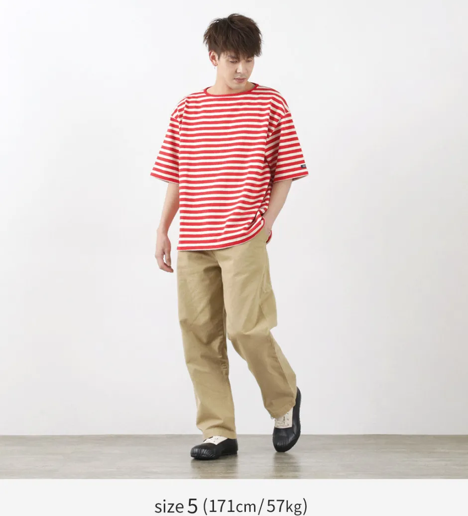 T-Shirts^TIEASY / HDCS Big stripe boat-neck T-shirt